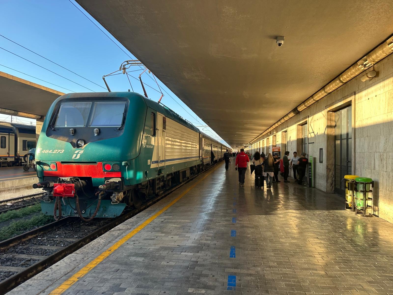 A Trenitalia train at a platform in Florence Santa Maria Novella station
