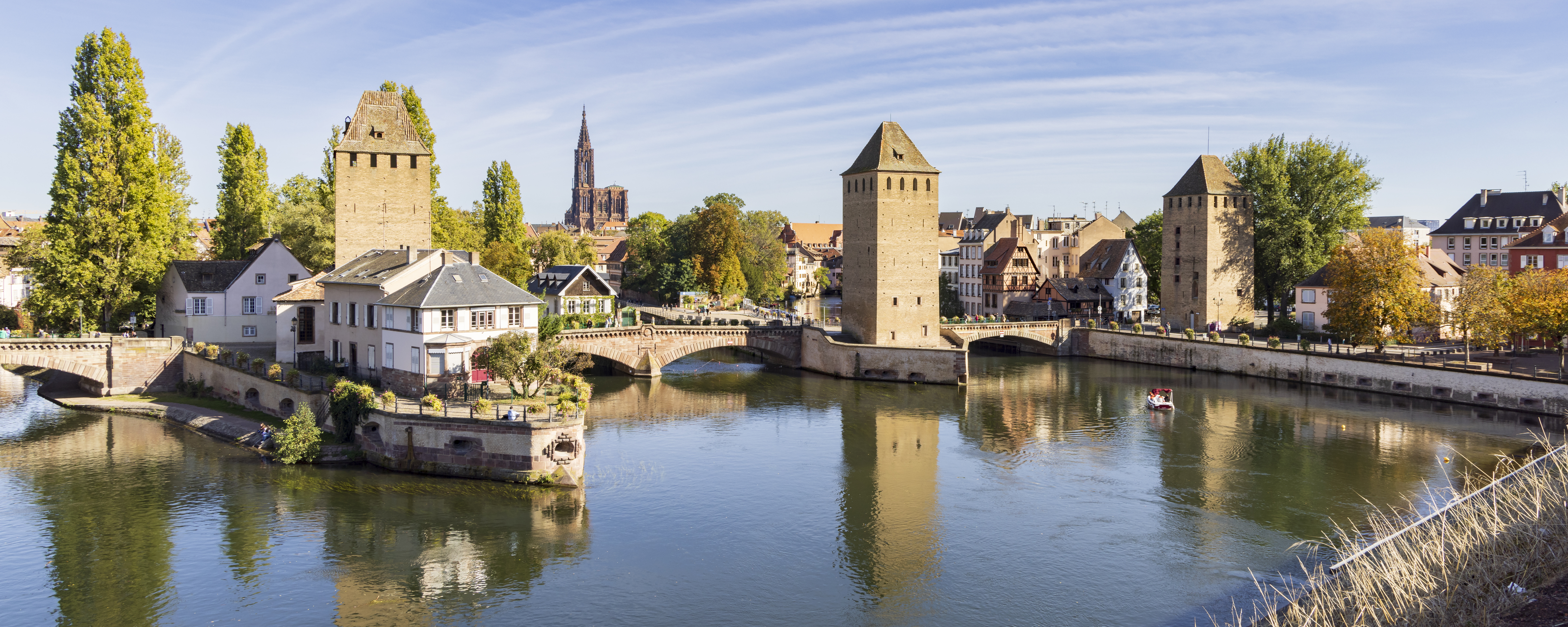 Half-timbered houses and canals in Strasbourg's Petite France