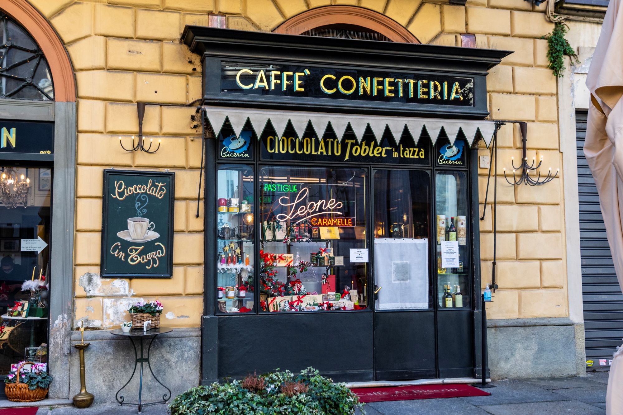 The shopfront of Caffè Al Bicerin in Turin
