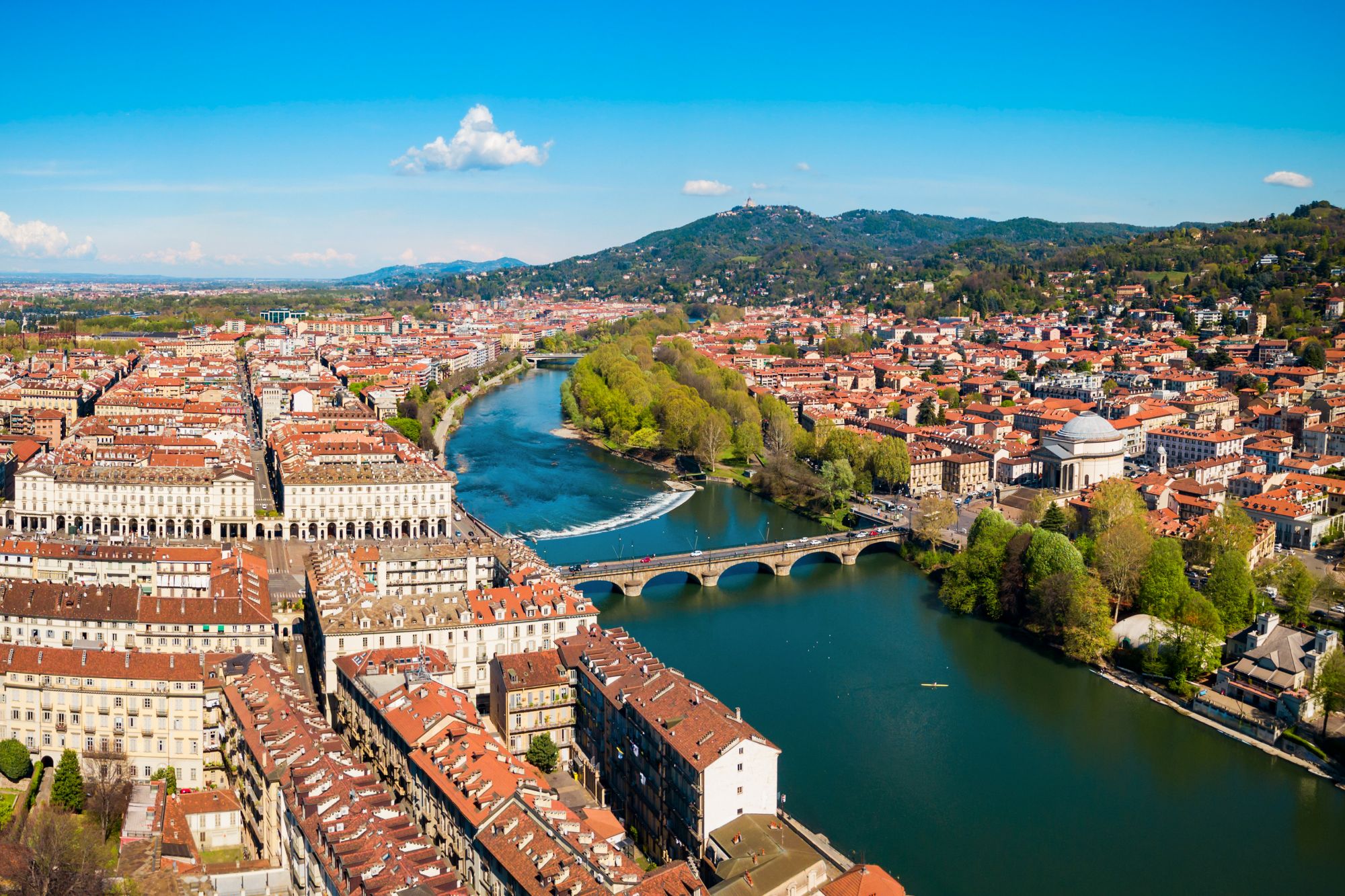 The River Po and the dome of the Gran Madre di Dio in Turin