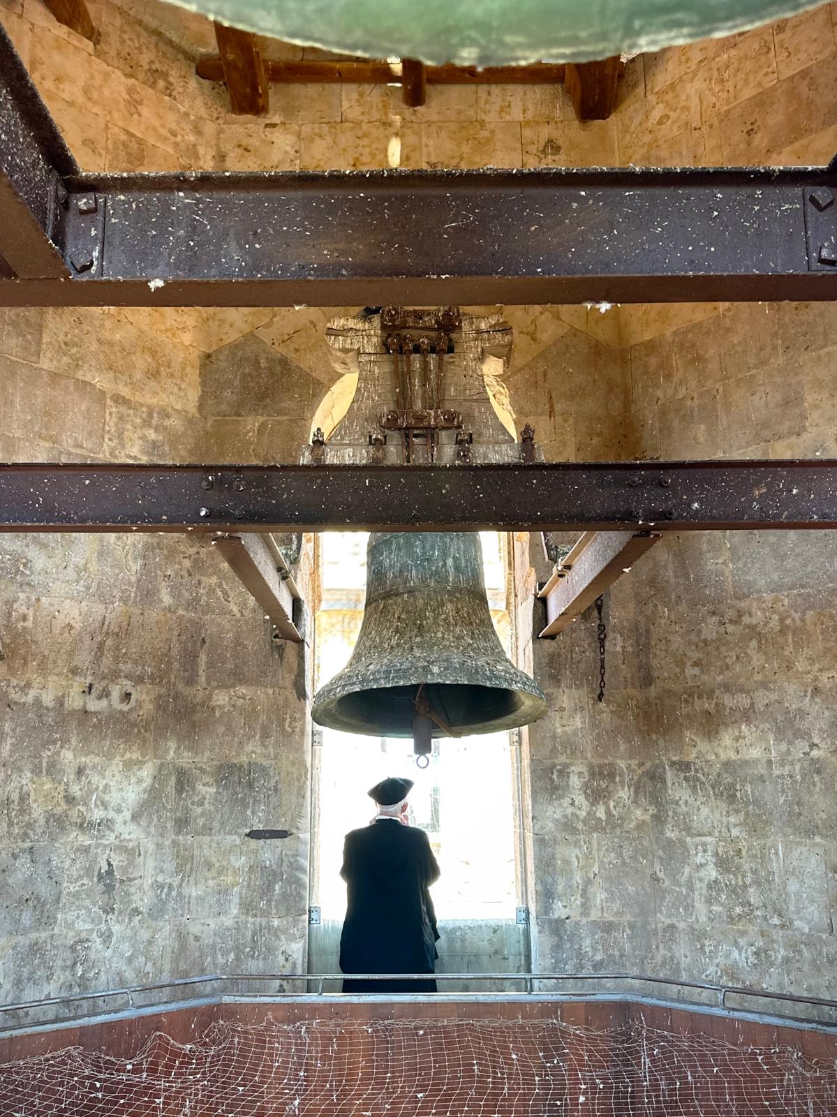 A bell inside one of Salamanca Cathedral's towers on the Ieronimus route